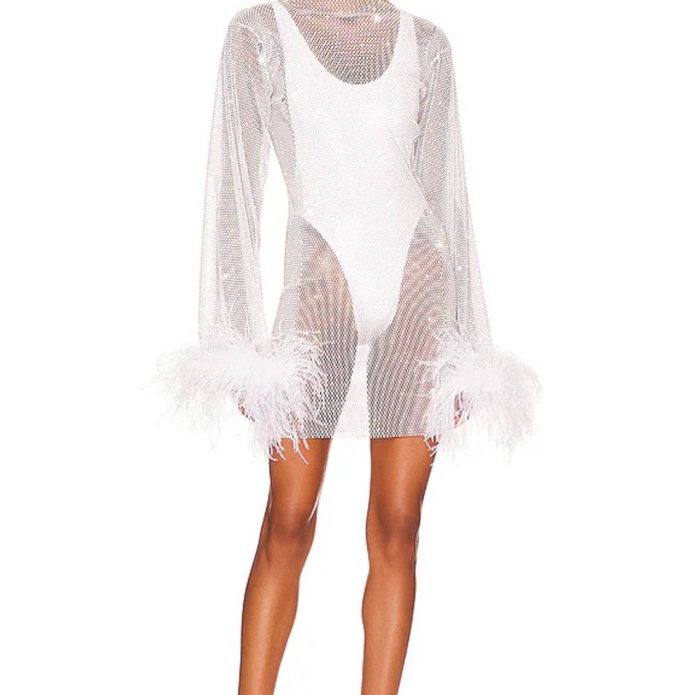 Santa Brands White Feather Dress